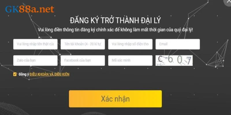 Quy trình đăng ký đại lý của GK88